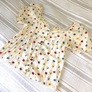Madewell short sleeve floral button down blouse